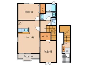 南中島 徒歩1分 2階の物件間取画像